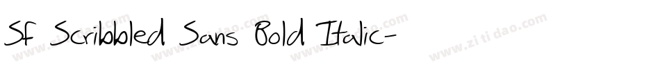 SF Scribbled Sans Bold Italic字体转换